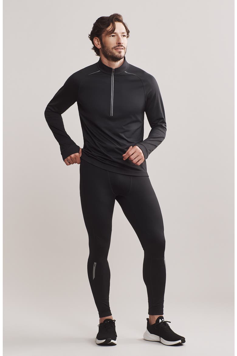 Thermal Run 1/2 Zip Pullover, Alternate, color, BLACK