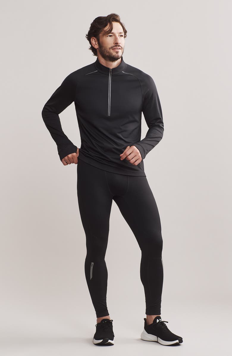 Rhone Thermal Run 1/2 Zip Pullover, Alternate, color, Black