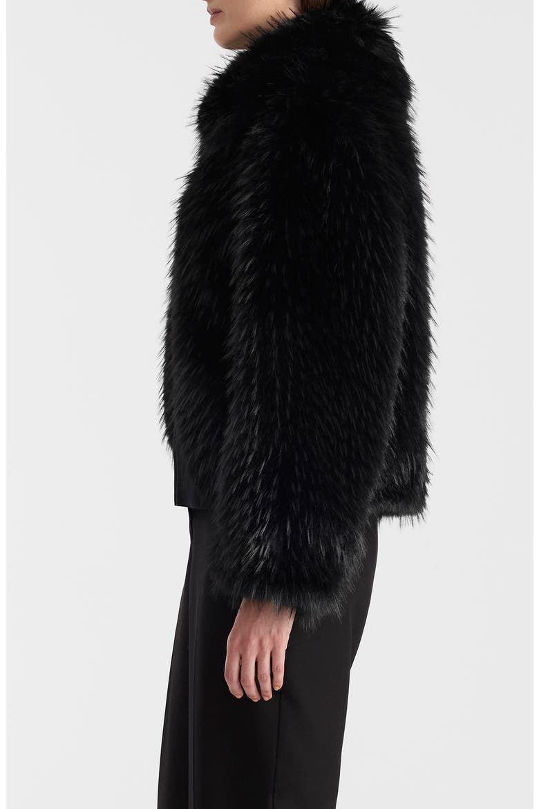 Nanny Faux Fur & Wool Jacket, Alternate, color, BLACK