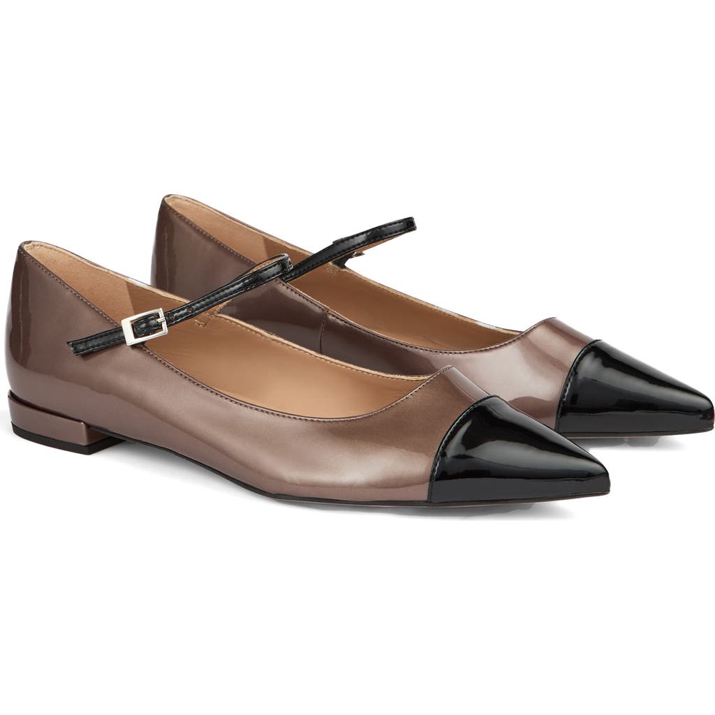 Lk Bennett Monty Pointed Cap Toe Mary Jane Flat In Animal Print