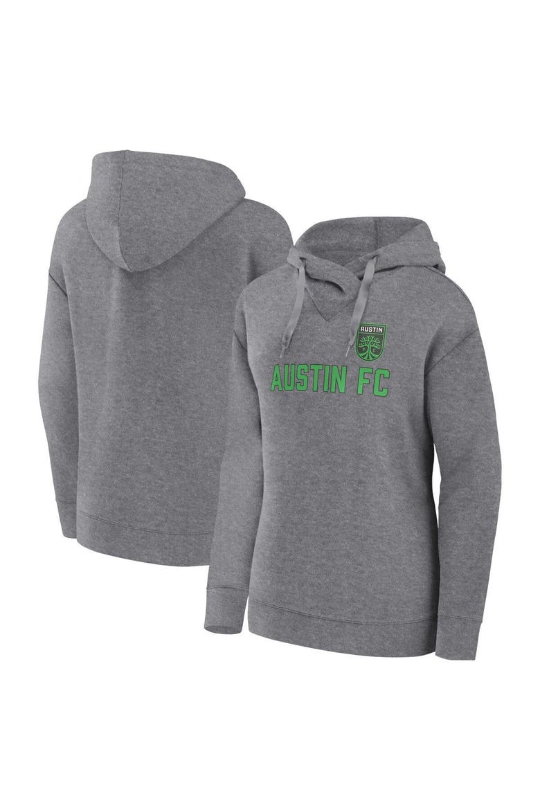 Women's Fanatics Branded  Heather Gray Austin FC Script Pullover Hoodie, Main, color, Heather Gray