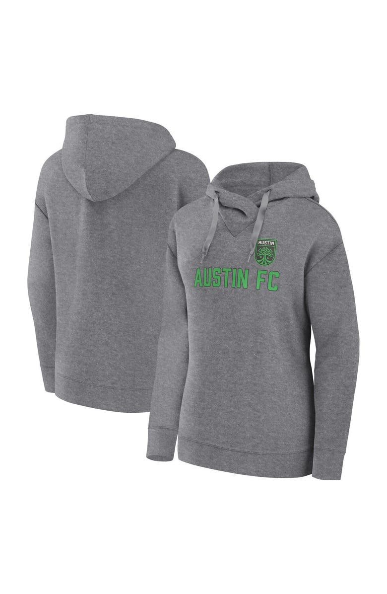 FANATICS Women's Fanatics Branded  Heather Gray Austin FC Script Pullover Hoodie, Main, color, Heather Gray