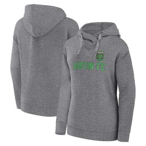 Women's Fanatics Branded  Heather Gray Austin FC Script Pullover Hoodie