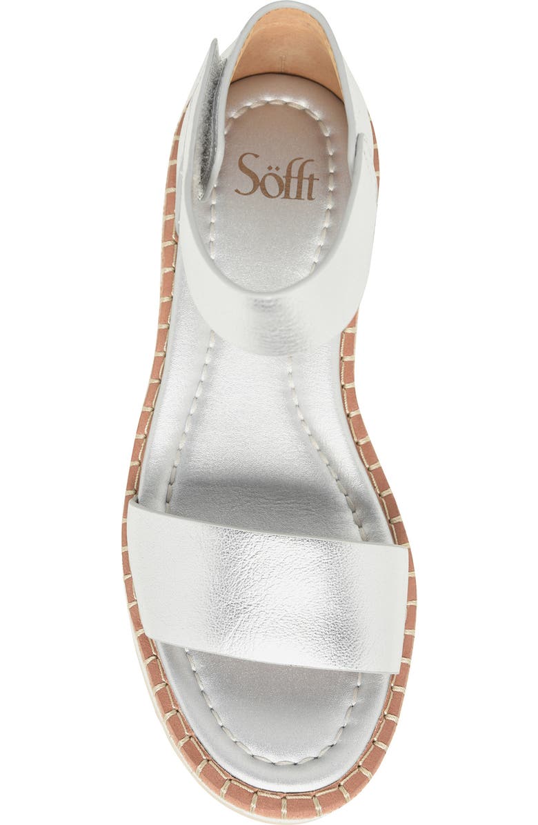 Söfft Ripley Ankle Strap Platform Wedge Sandal, Alternate, color, Silver