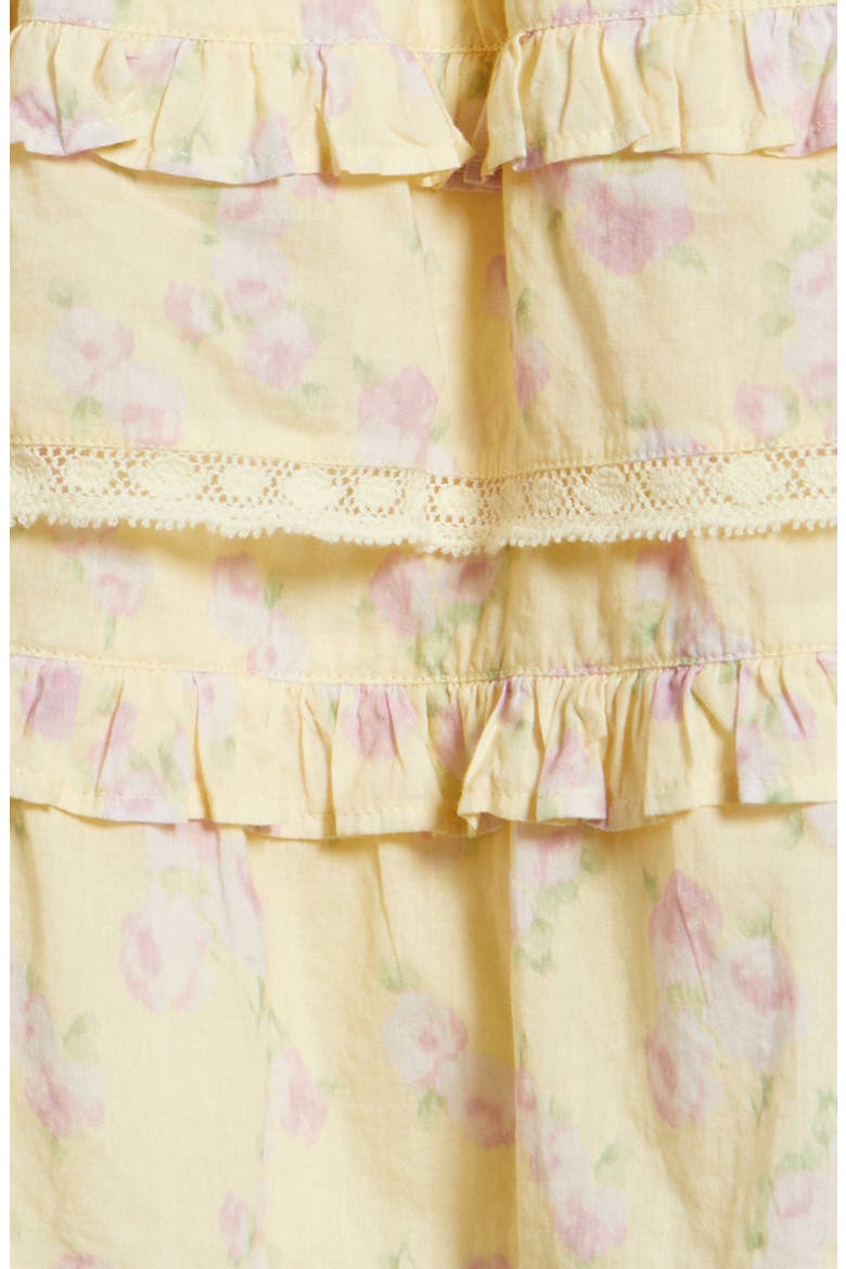 Billie Floral Print Ruffle Miniskirt, Alternate, color, LEMON SPRITZ