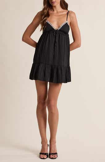 Ribbon Trim Triangle Babydoll Minidress