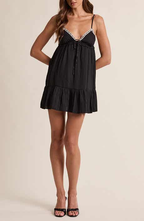 Ribbon Trim Triangle Babydoll Minidress