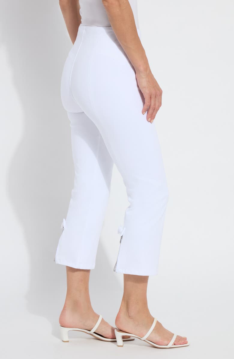Lysse The Lizzette Bow Zip Hem Crop Flare Pants, Alternate, color, White