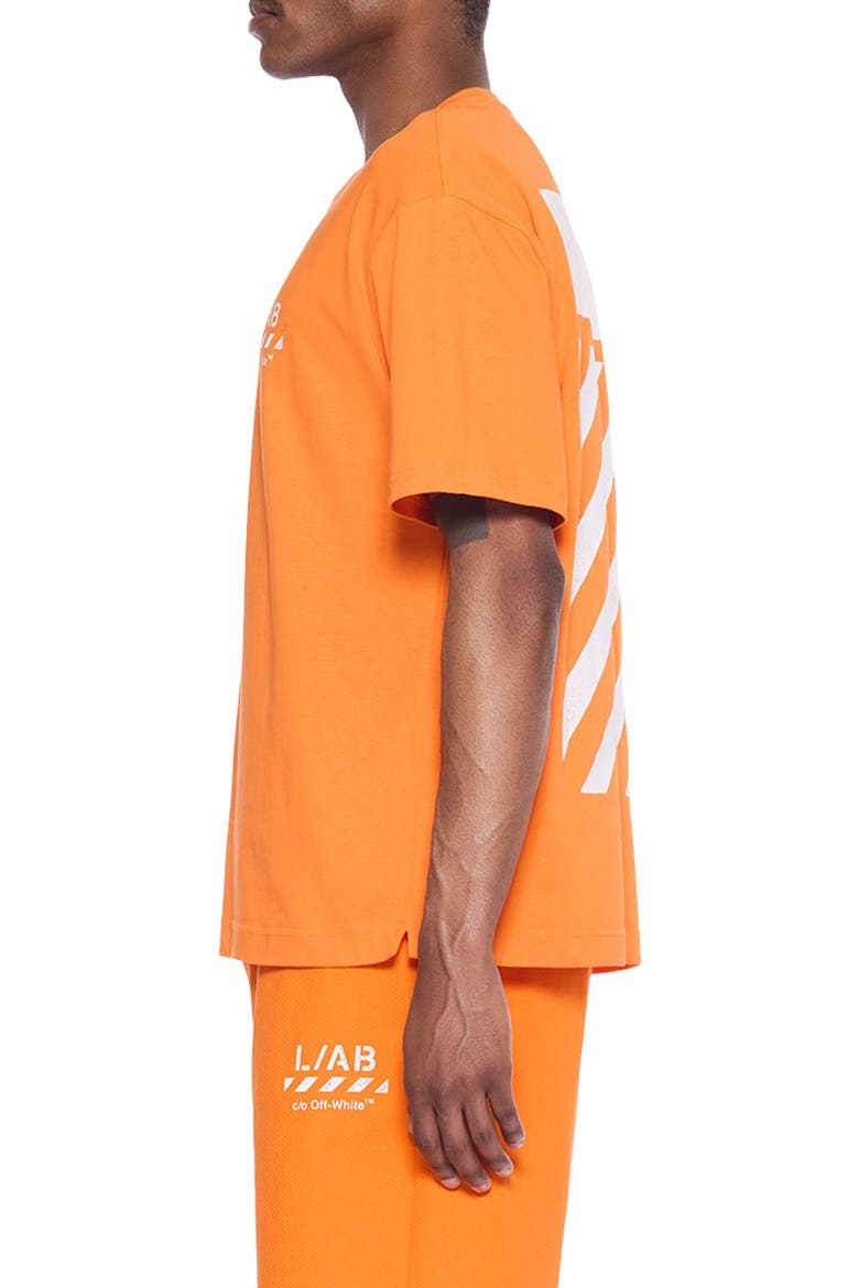 Diagonal Stripe Logo Graphic T-Shirt, Alternate, color, ORANGE TIGER