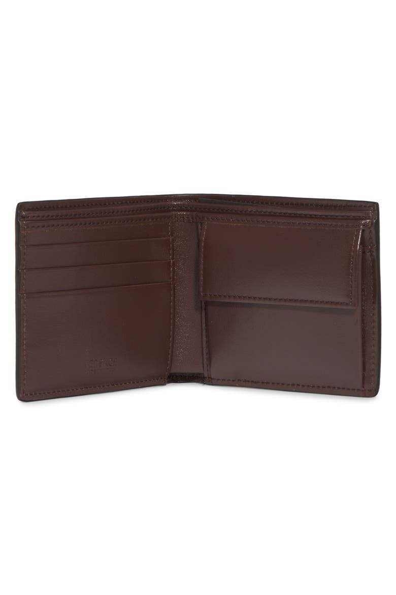 Greca Monogram Faux Leather Wallet, Alternate, color, NAVY BLUE BLACK