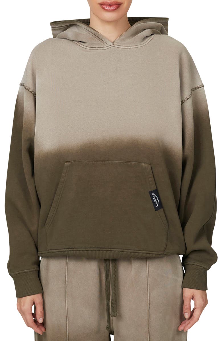 Good For Nothing Gradient Spray Relaxed Hoodie, Main, color, Brown