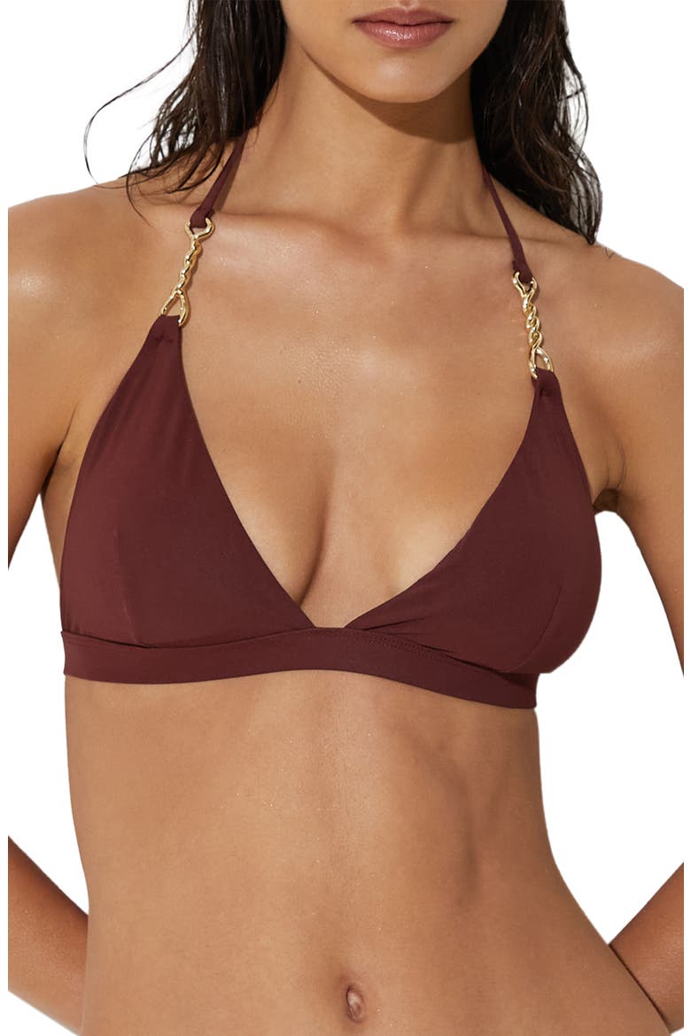Ruby Triangle Bikini Top, Main, color, RHUBARB RED