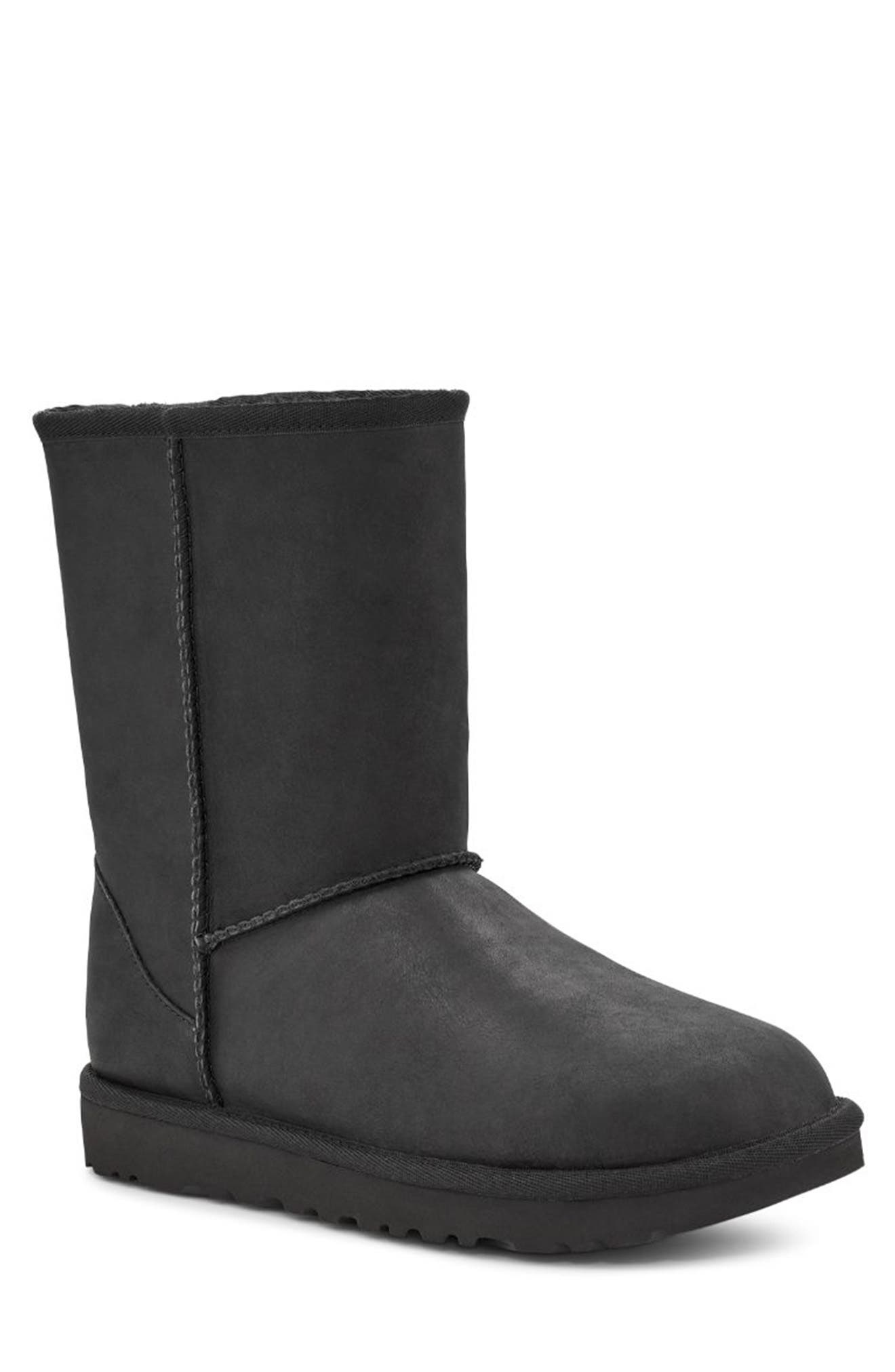 UGG<sup>®</sup> Classic Short Leather Water Resistant Boot, Main, color, 