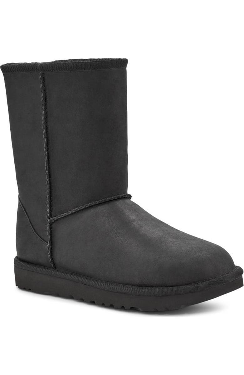 UGG<sup>®</sup> Classic Short Leather Water Resistant Boot, Main, color,