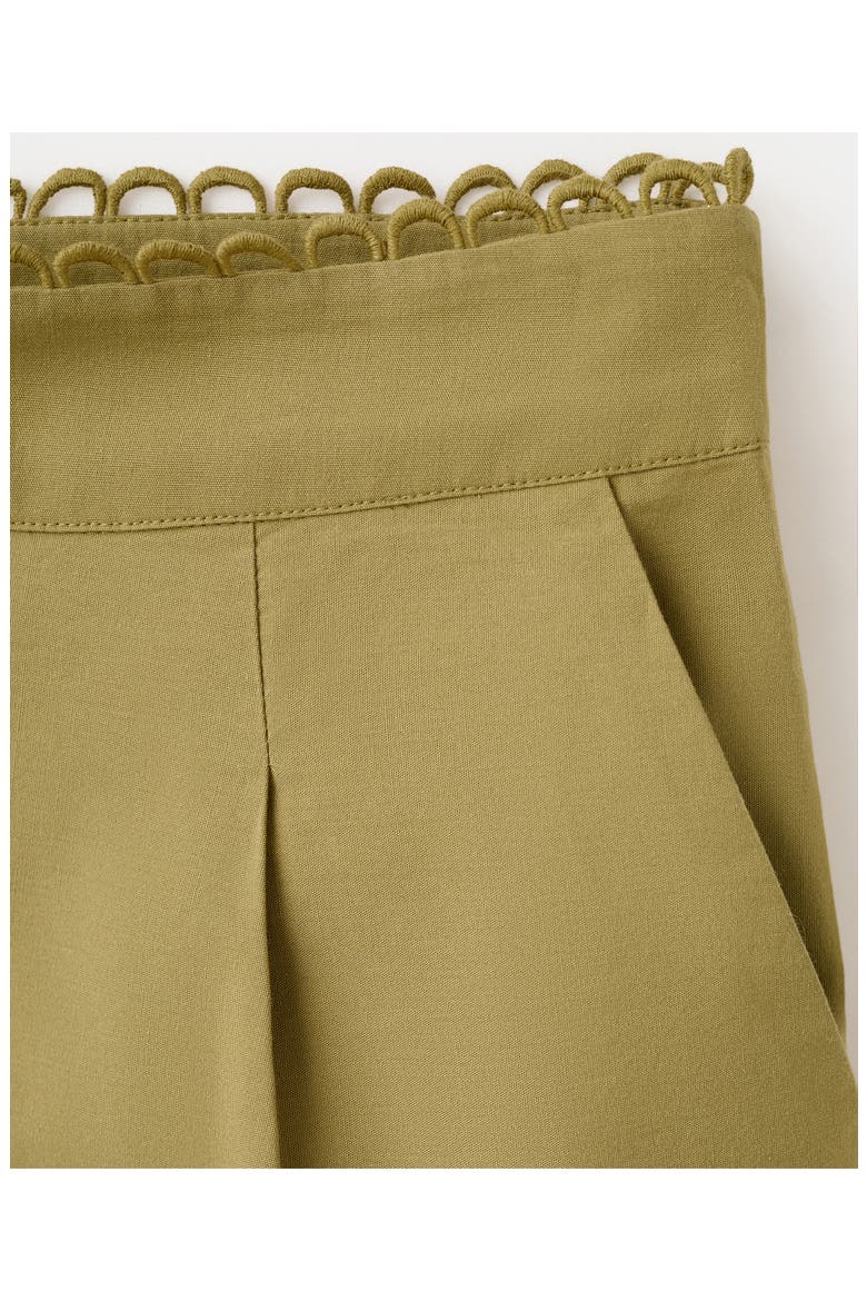 Eyelet Embroidery High Waist Shorts, Alternate, color, GREEN