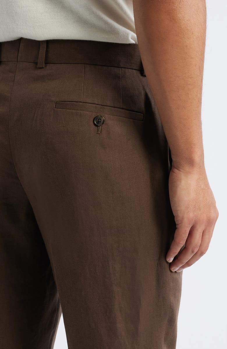 Nordstrom Henrik Trim Fit Italian Linen Suit Separate Pants, Alternate, color, Brown Cocoa