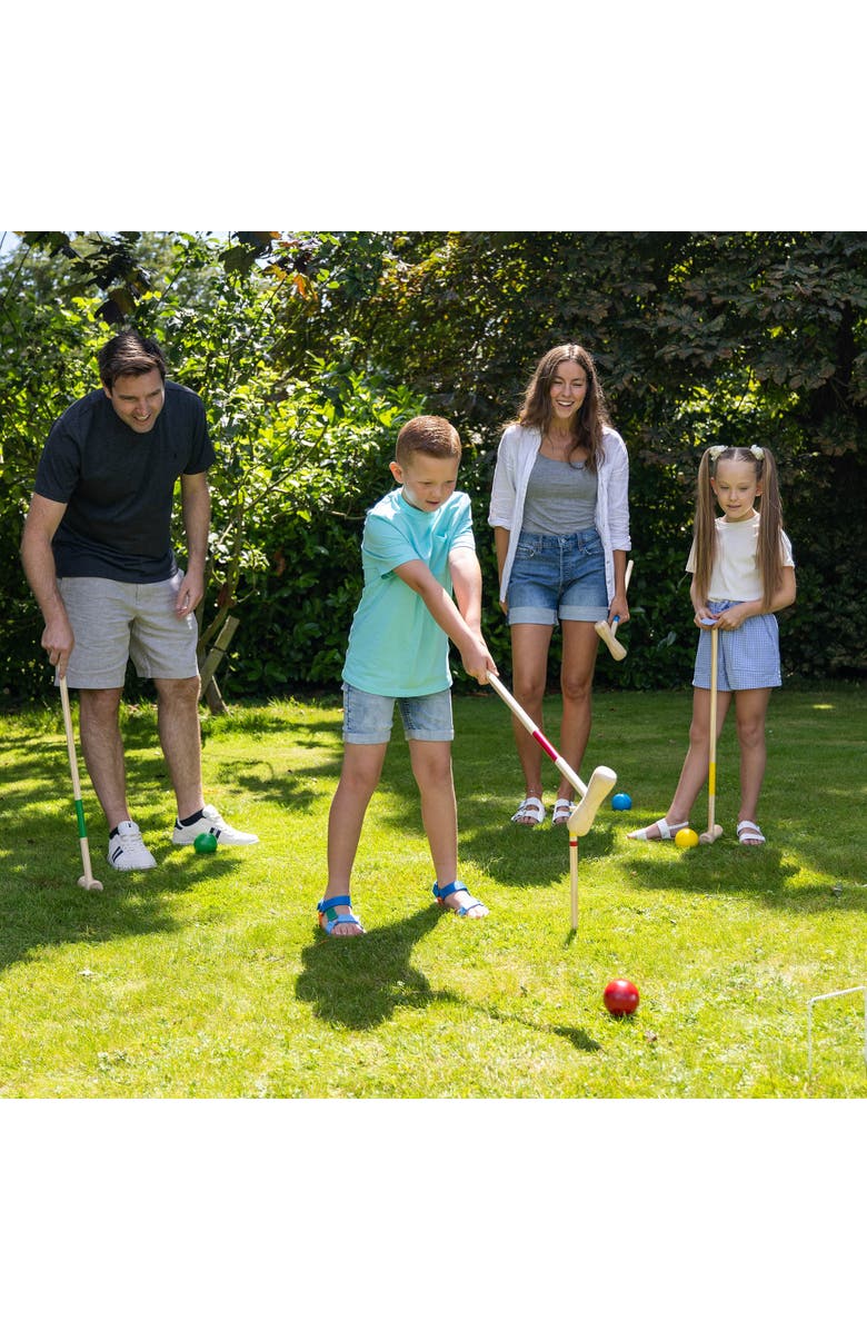 Grasshopper Games Croquet Set Wood Mallets Balls Travel Bag Family Age 3+, Alternate, color, Multicolored