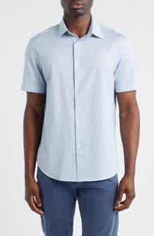 Miles OoohCotton® Geo Print Short Sleeve Button-Up Shirt