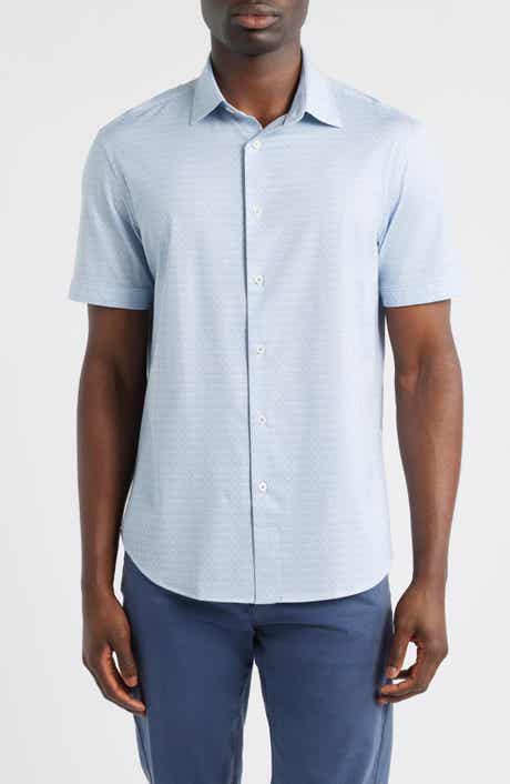 Miles OoohCotton® Geo Print Short Sleeve Button-Up Shirt