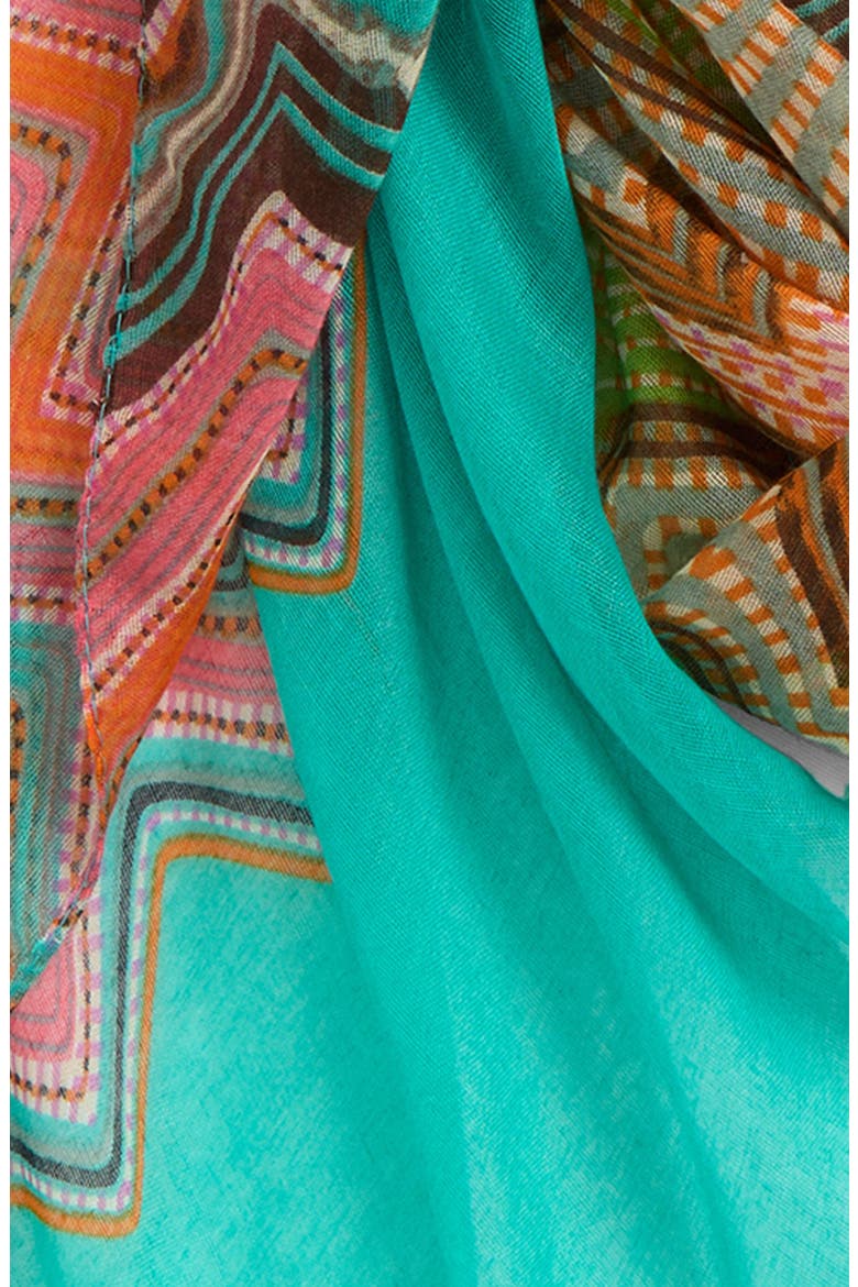 Zigzag Print Scarf, Alternate, color, MULTI