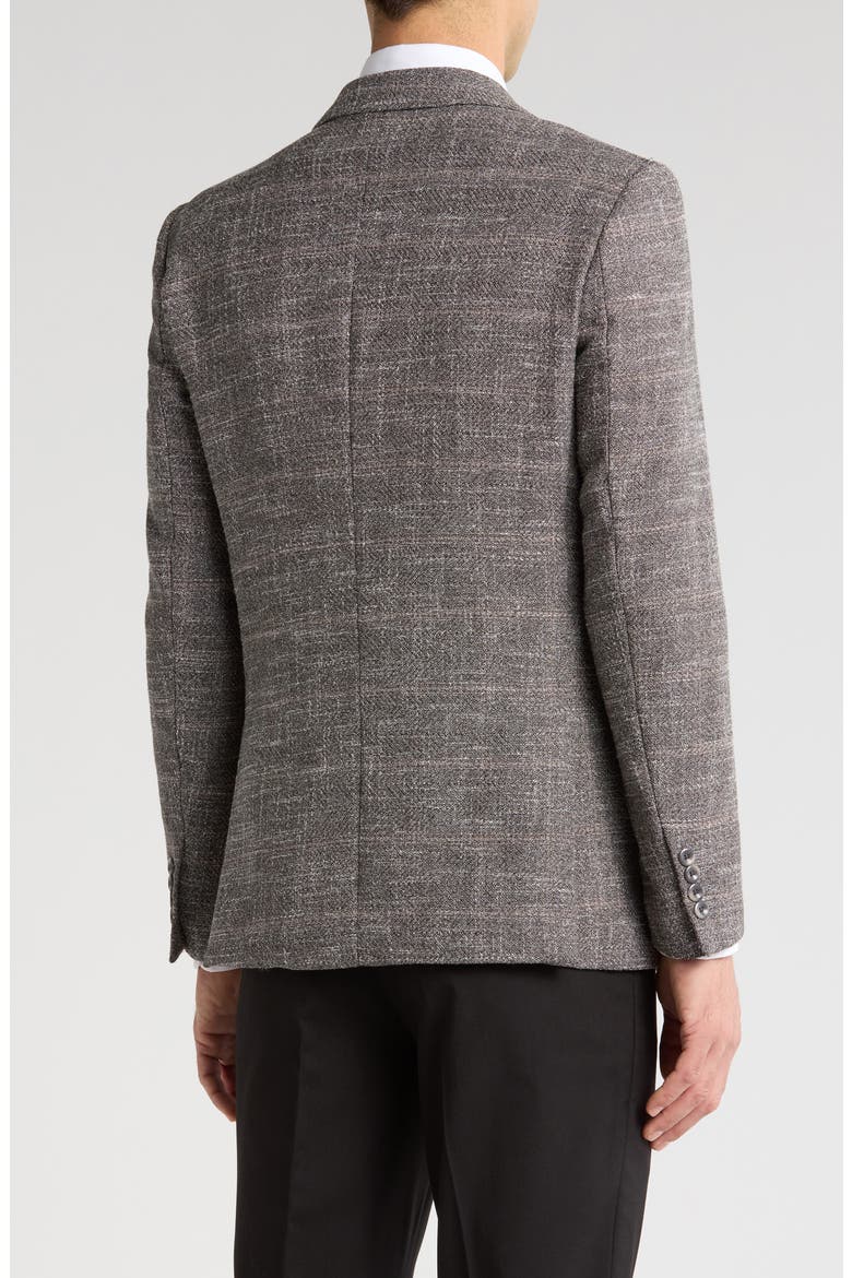 Slim Fit Textured Plaid Blazer, Alternate, color, GREY
