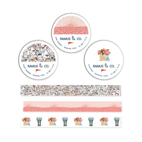Illustrated Masking Tape - 3ct Rolls, Assorted Rolls