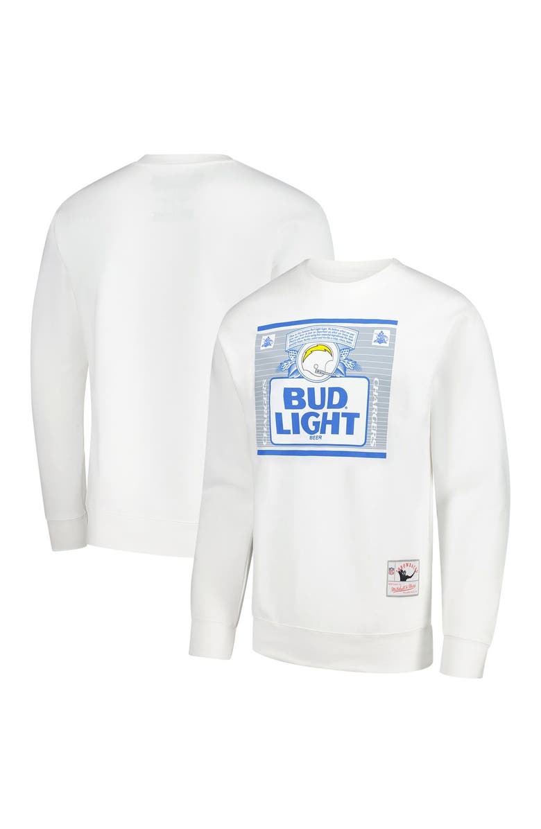 Mitchell & Ness Men's Mitchell & Ness x Bud Light White Los Angeles Chargers The Crest Pullover Sweatshirt, Main, color, White