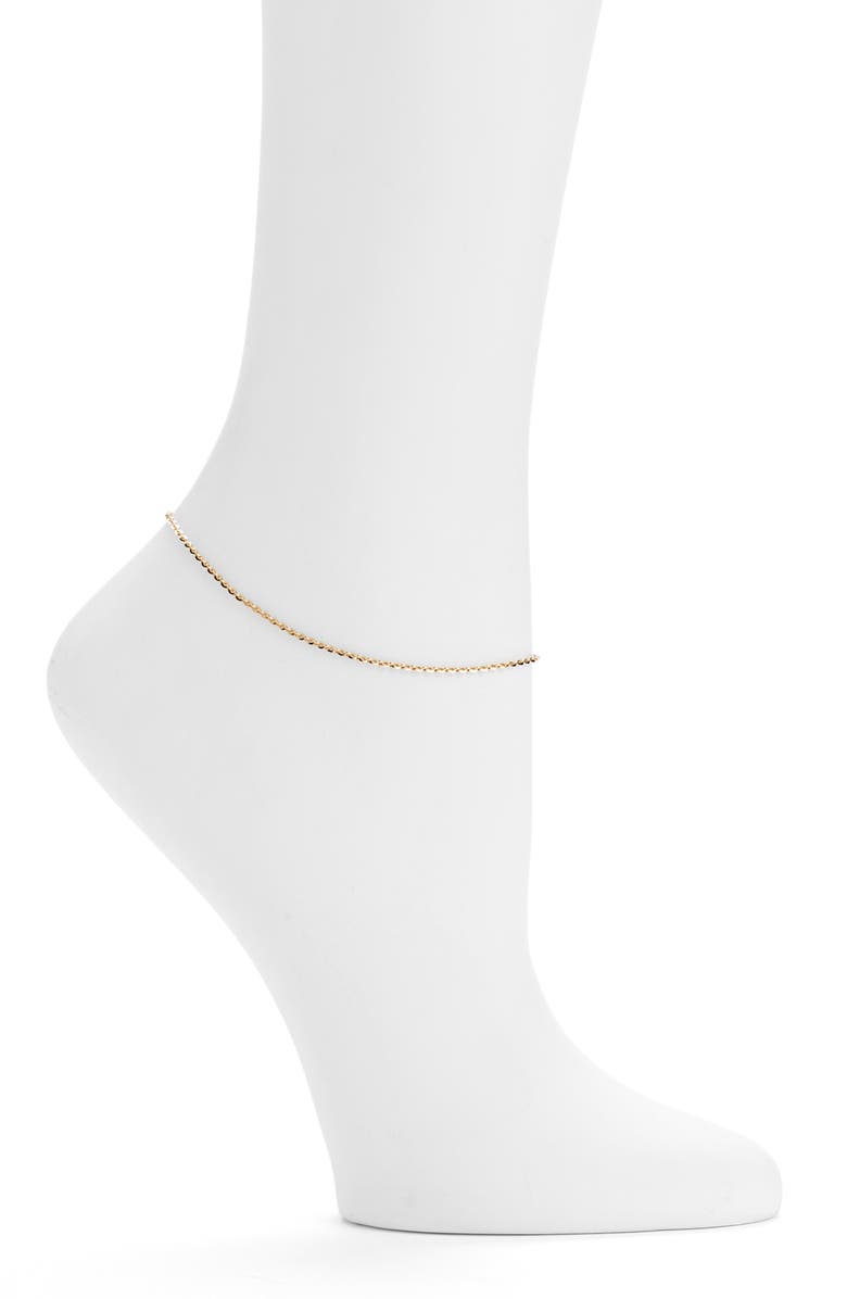 Argento Vivo Sterling Silver Argento Vivo Cable Chain Anklet, Main, color, 