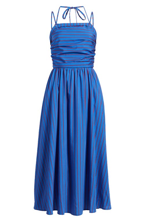 Frnch Laeila Fit & Flare Halter Dress In Blue