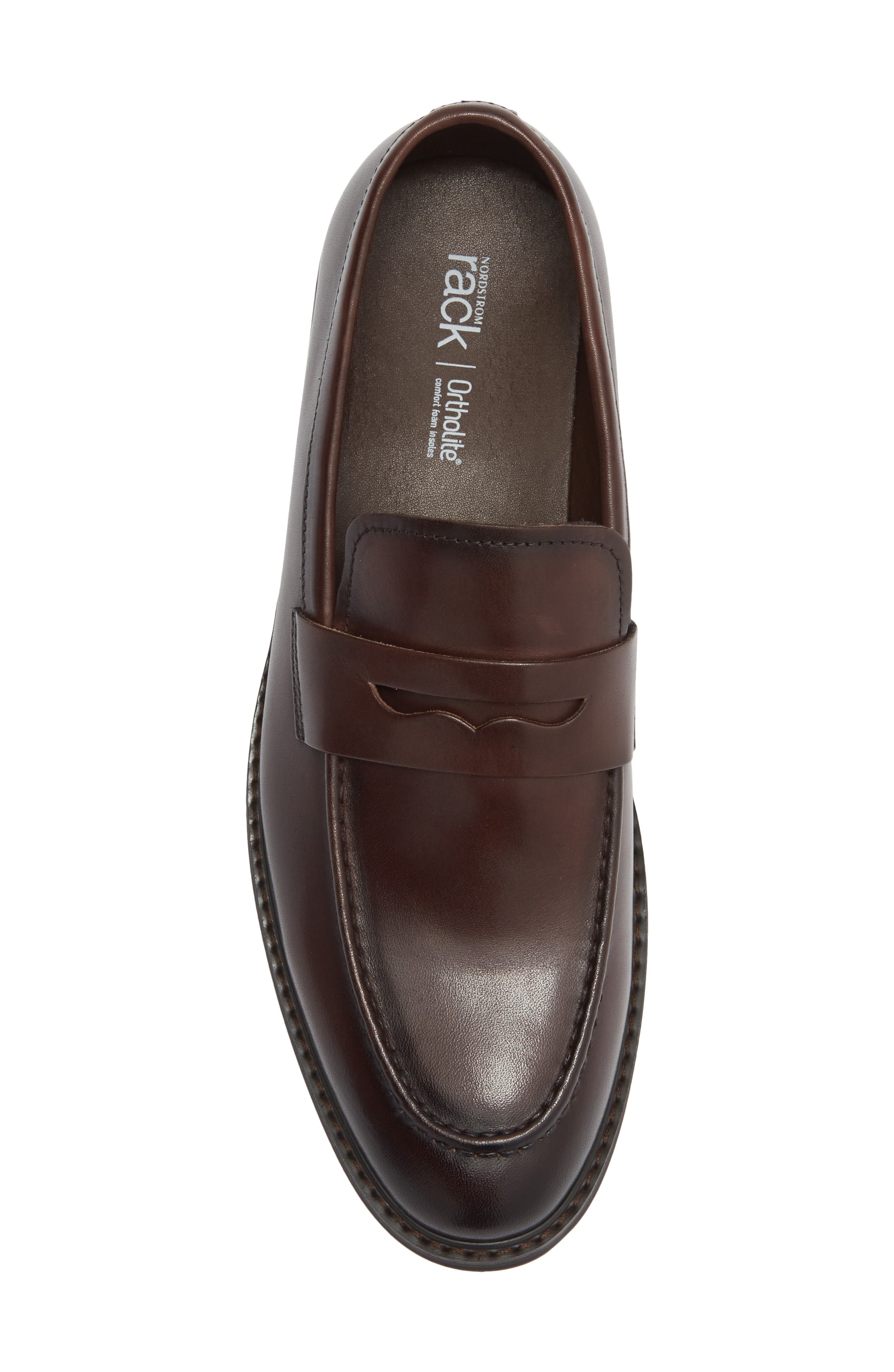 Shilo Leather Penny Loafer, Alternate, color, DARK BROWN