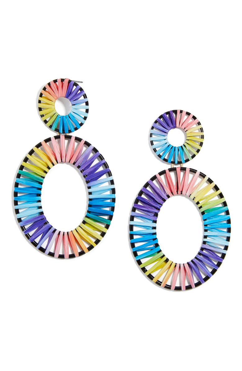 BaubleBar Kiera Raffia Drop Earrings, Main, color, 
