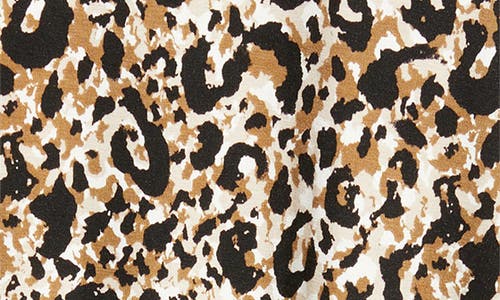 Loveappella Roll Top Leopard Print Maxi Skirt In Brown