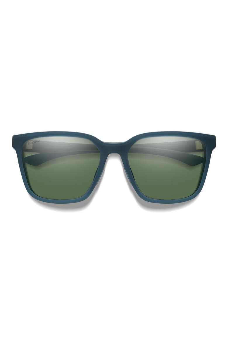 Shoutout Core 57mm ChromaPop™ Polarized Square Sunglasses, Main, color, PACIFIC CRYSTAL / GRAY GREEN