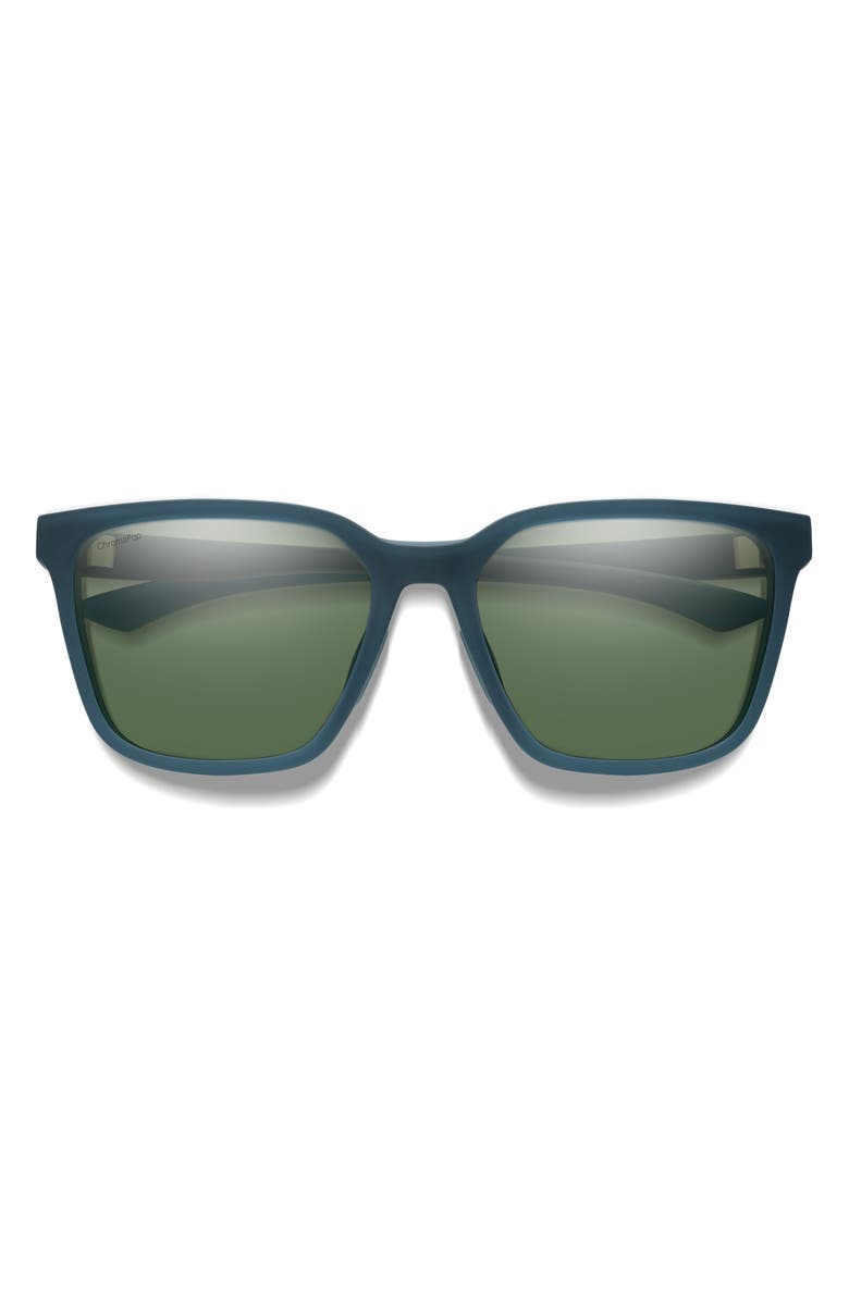 Smith Shoutout Core 57mm ChromaPop<sup>™</sup> Polarized Square Sunglasses, Main, color, Pacific Crystal / Gray Green