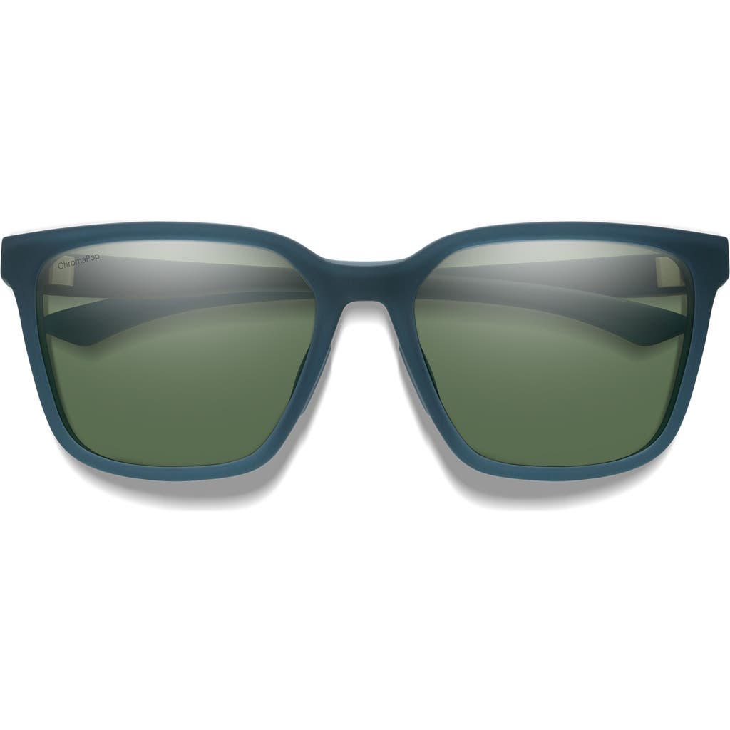 Smith Shoutout Core 57mm Chromapop™ Polarized Square Sunglasses In Pacific Crystal/gray Green