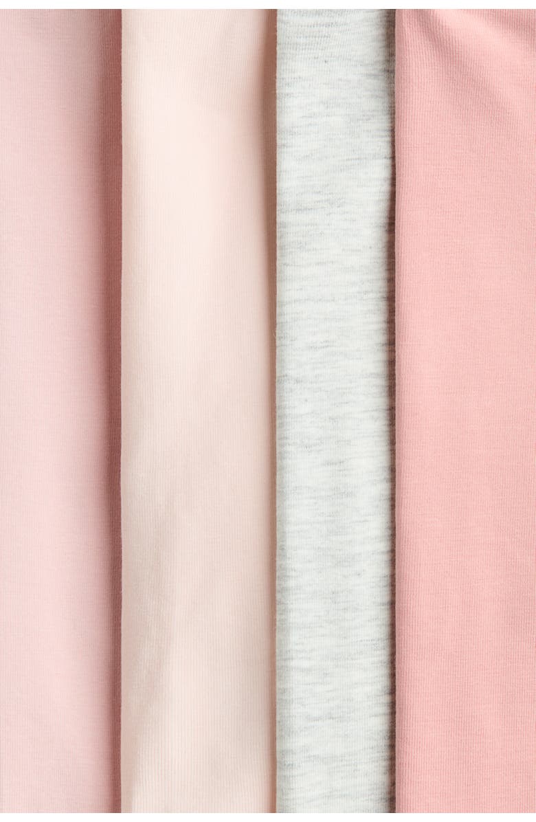 H&M 4-pack cotton jersey leggings, Alternate, color, Pink/Light Pink