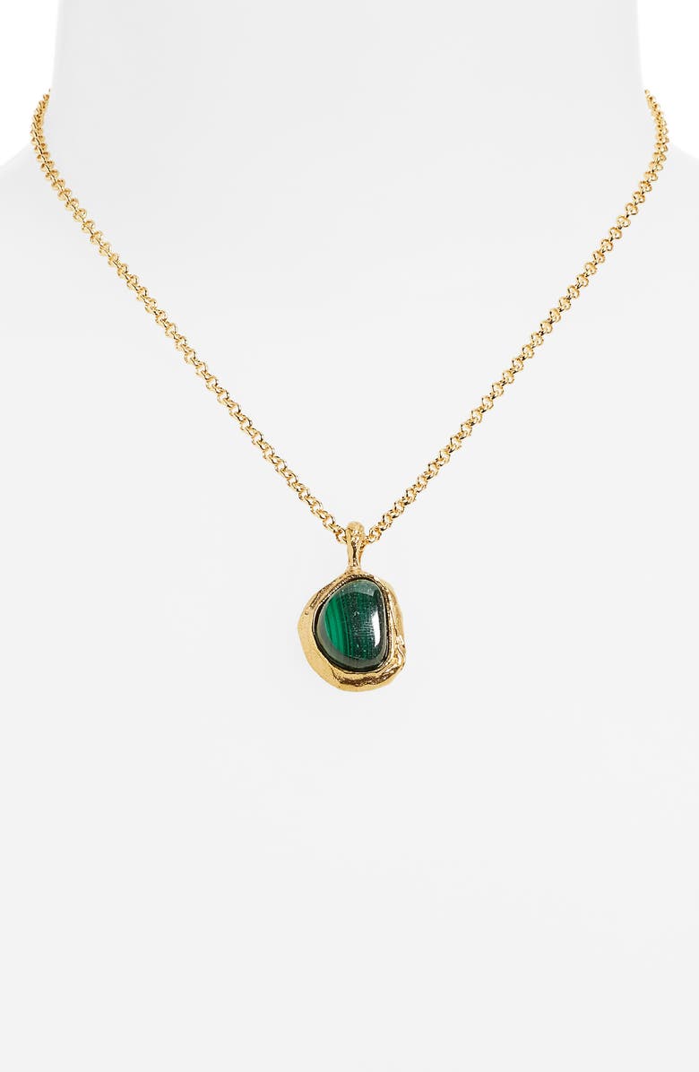 Alighieri The Droplet of the Mountain Malachite Pendant Necklace, Alternate, color, 