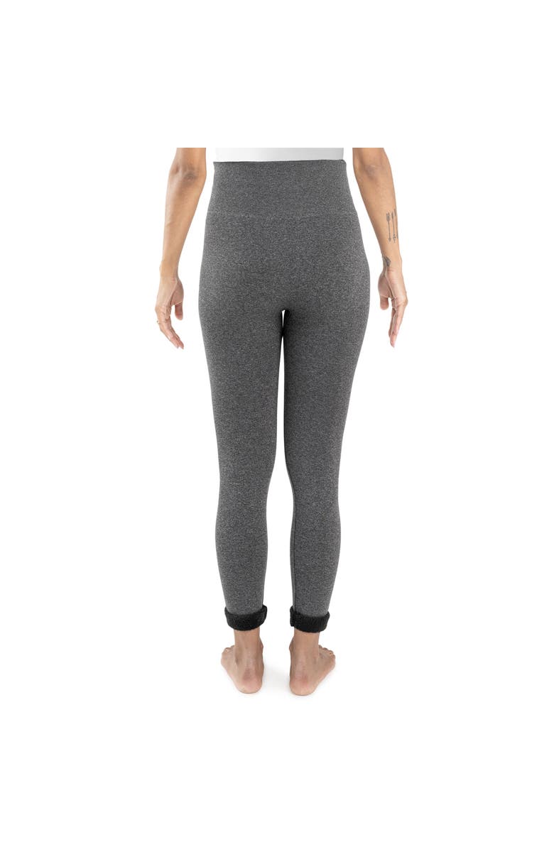 MUK LUKS High Waisted Fur Lined Leggings, Alternate, color, Charcoal Heather