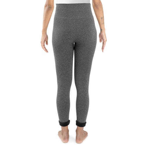 Muk Luks High Waisted Fur Lined Leggings In Gray
