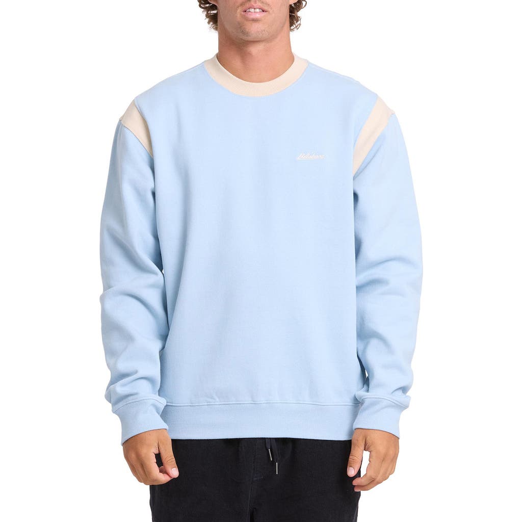 Billabong Highway Garage Fleece Crewneck Sweatshirt In Blue Smoke