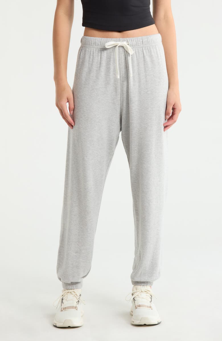 SPLITS59 Andie Oversized Modal Fleece Sweatpants, Main, color, Heather Grey