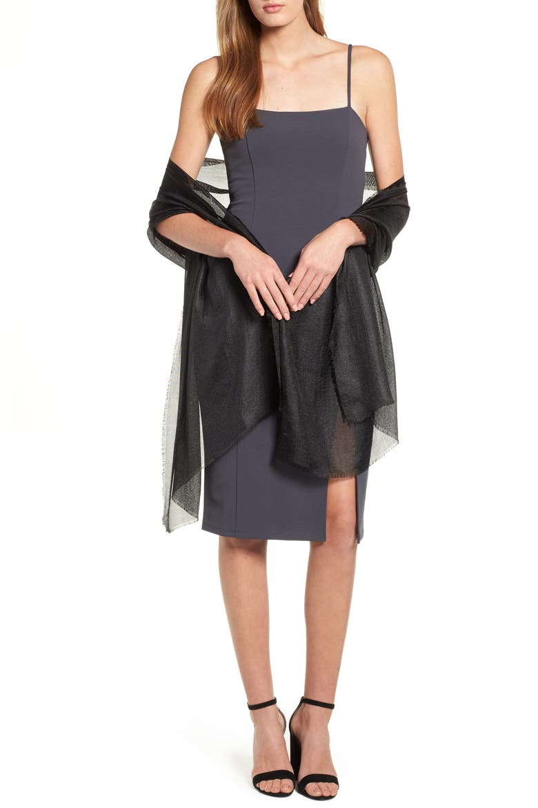Shimmer Wrap, Main, color, BLACK