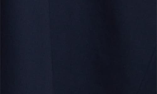 Emporio Armani Trapeze Cotton Poplin Maxi Shirtdress In Solid Dark Blue