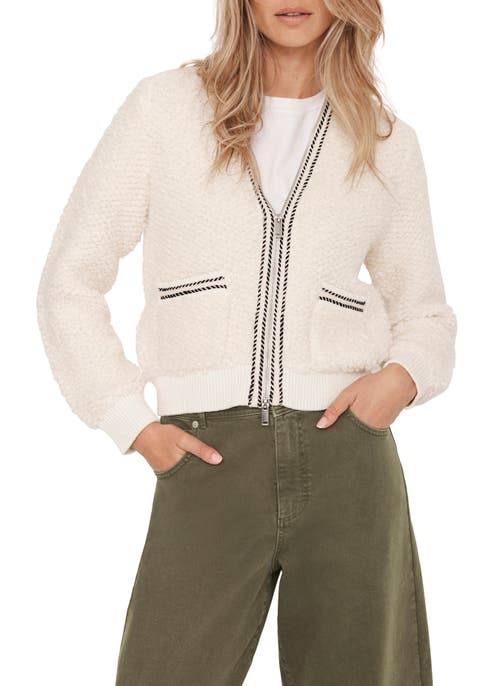 Mint Velvet Boucle Bomber Jacket In Neutral