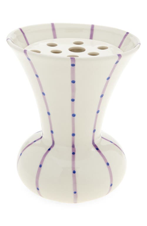 Kähler Kahler Signature Vase In Off White/purple