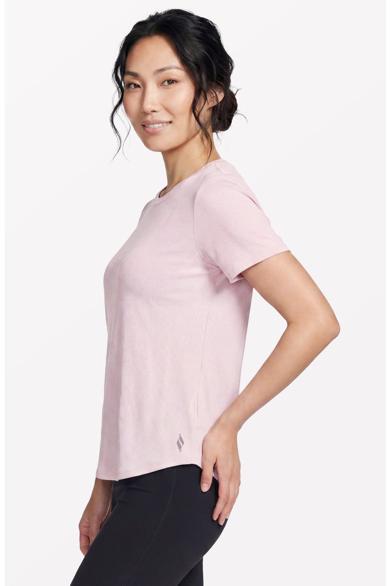 GoWalk® Luxe Rib T-Shirt, Alternate, color, WTPK-WHITE