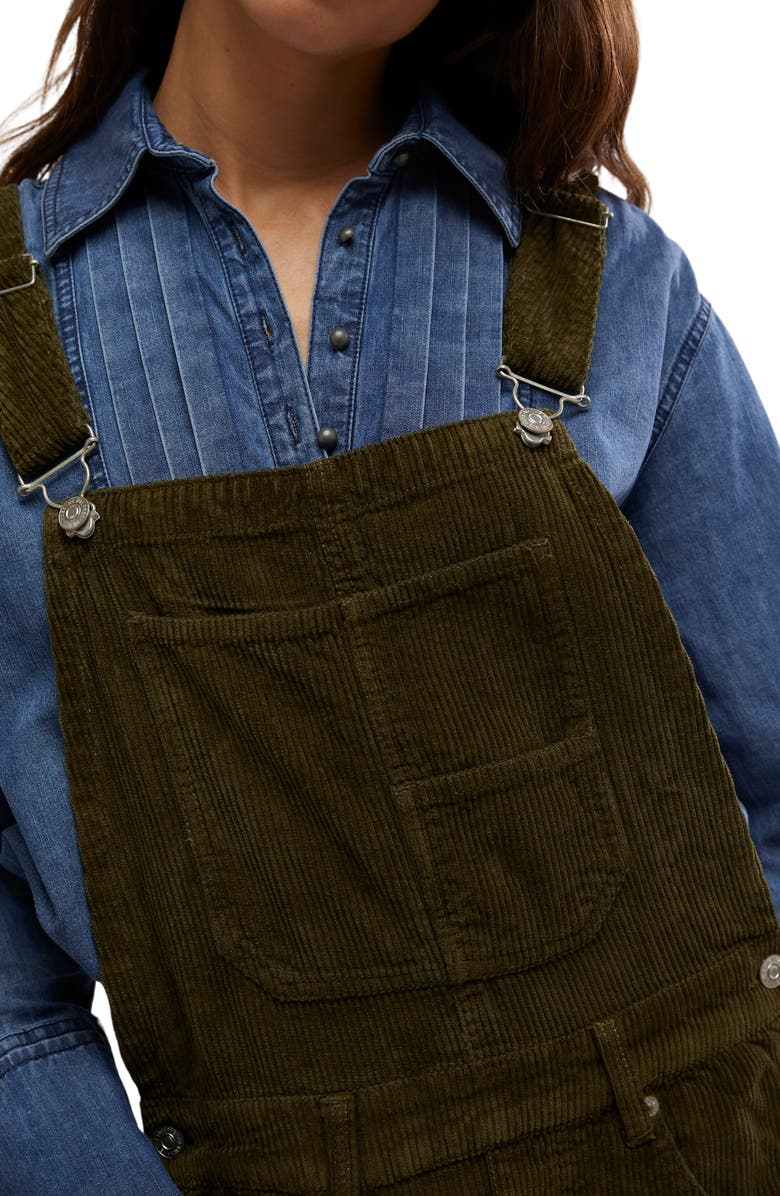 Good Luck Barrel Leg Corduroy Overalls