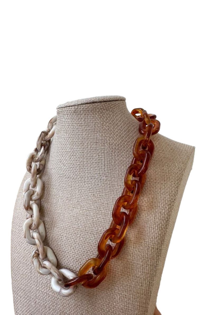 Erin McDermott Jewelry Tortoise and Ivory Resin Necklace, Alternate, color, 