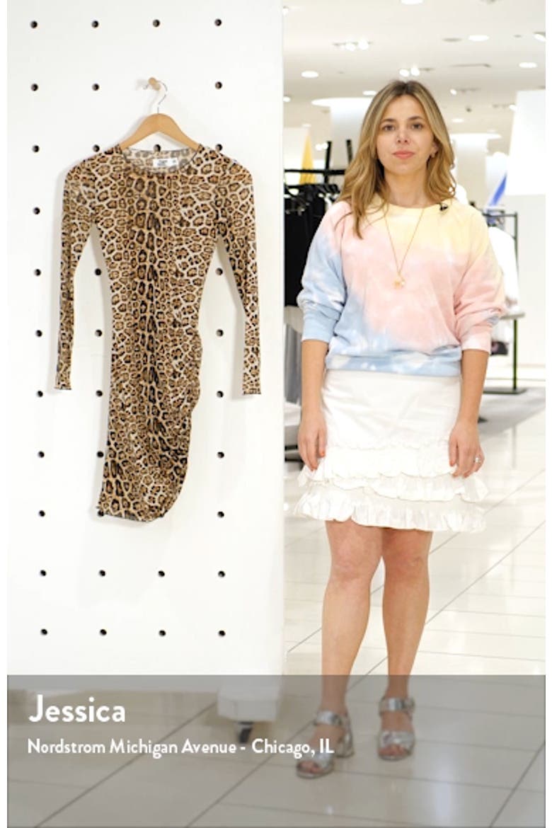 Aarya Sheer Leopard Print Long Sleeve Body-Con Dress video
