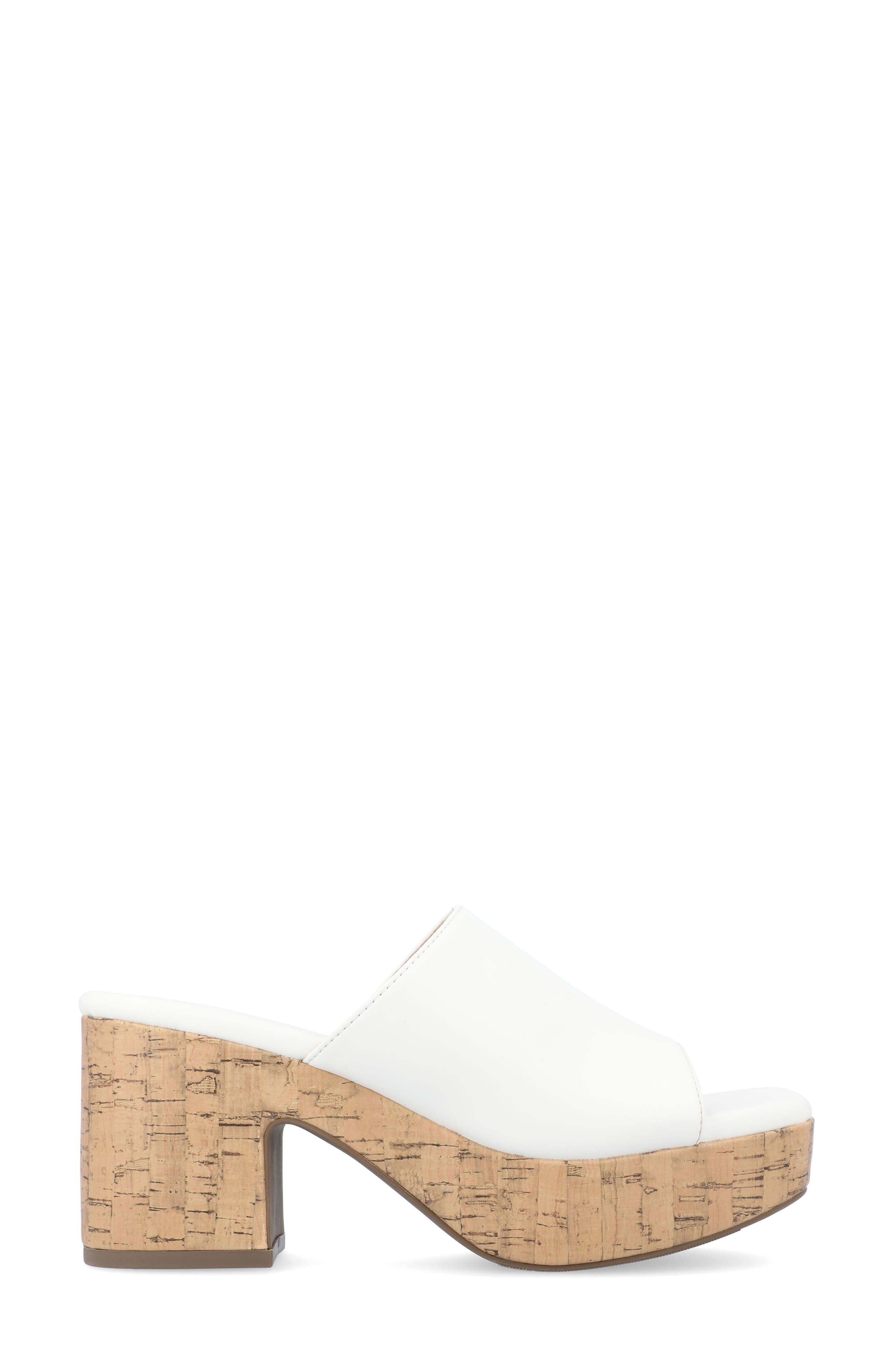Journee Collection Astter Platform Sandal, Alternate, color, White